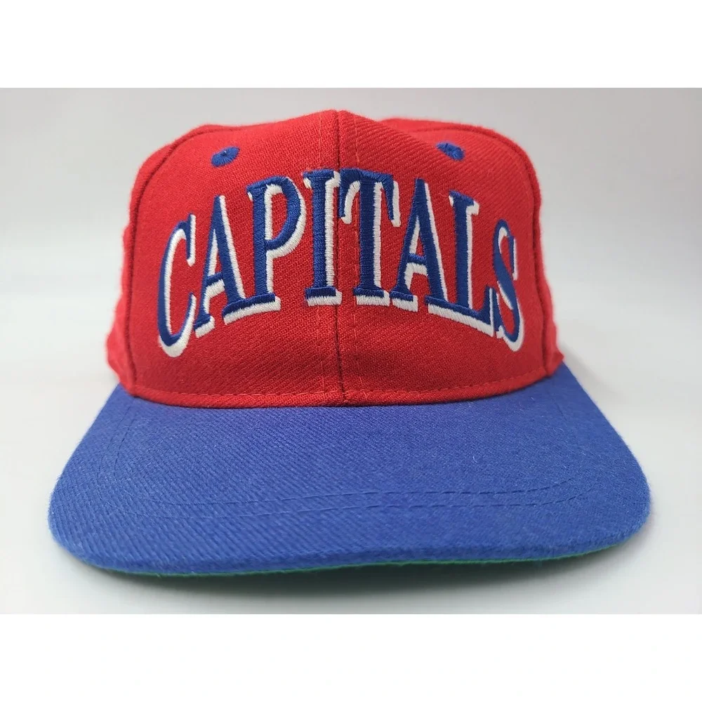 Vintage Washington Capitals The Game Fitted 6 1/2 Hat Cap Youth Boy NHL Red Blue